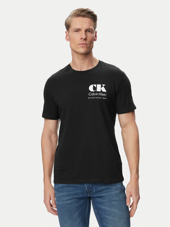 Calvin Klein Jeans Calvin Klein Jeans Póló Resort Graphic LV04RG802G Fekete Regular Fit