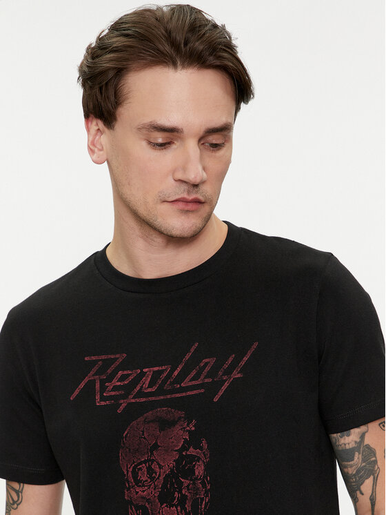 REPLAY Replay T-särk M6761.000.23608P Must Regular Fit