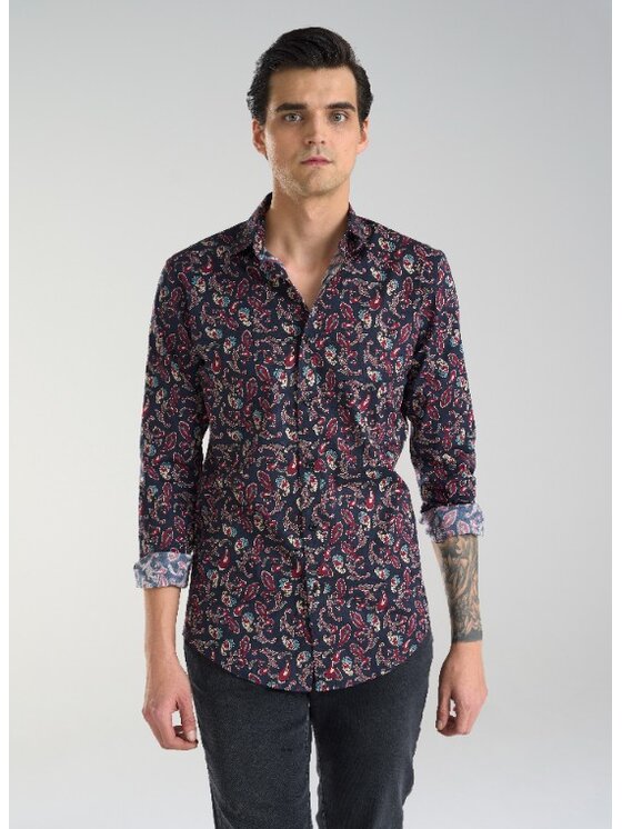 Pako Lorente Pako Lorente Koszula P24SF-1X-014-G Granatowy Slim Fit
