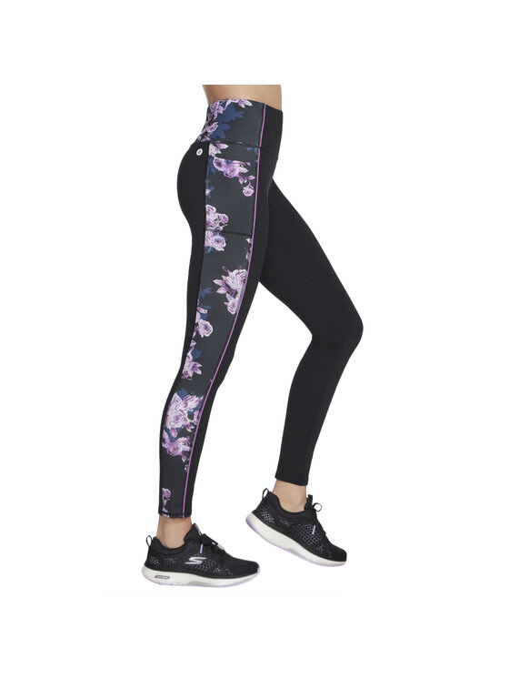 Skechers Skechers Leggings Skechers GO Stretch Winter Bloom Legging Nero Slim Fit