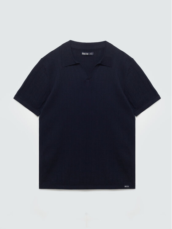 BIG STAR BIG STAR Sweter MATISONIS Granatowy Basic Fit