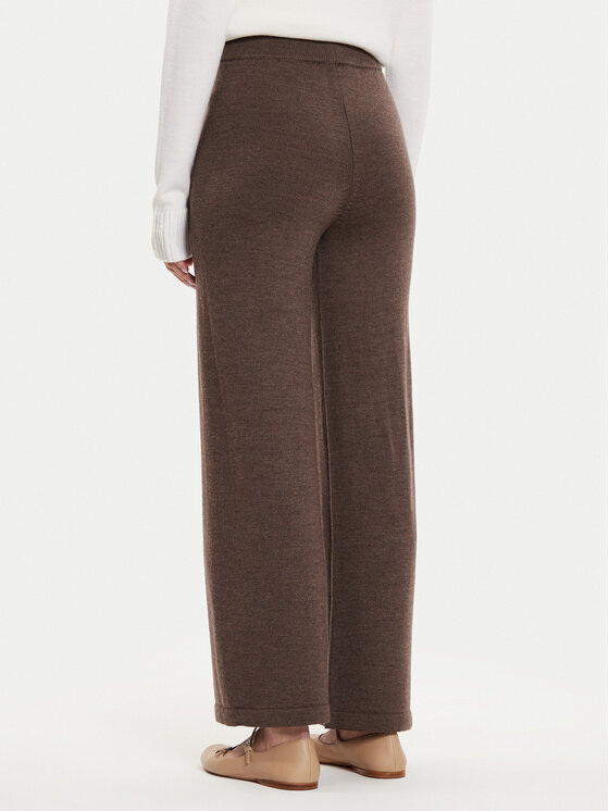 Max Mara Leisure Max Mara Leisure Hlače iz tkanine Epopea 2426336038600 Rjava Regular Fit