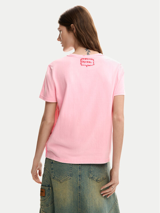 Desigual Desigual T-Shirt Core Mickey 26SWTK42 Rosa Regular Fit