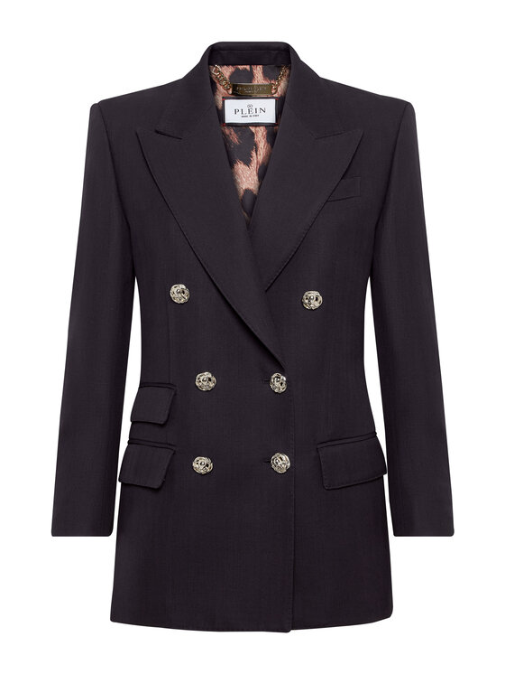 PHILIPP PLEIN PHILIPP PLEIN Marynarka 9763 Granatowy Loose Fit