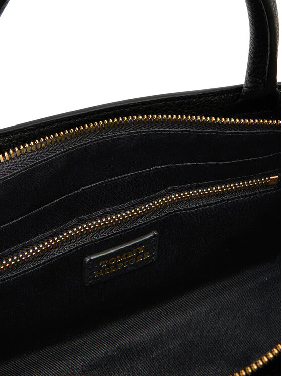 Tommy Hilfiger Tommy Hilfiger Torebka American Icon Mini Tote Leather AW0AW17926 Czarny