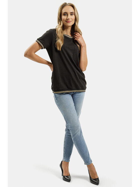 Cross Jeans Cross Jeans T-Shirt 56172-020 Czarny Regular Fit