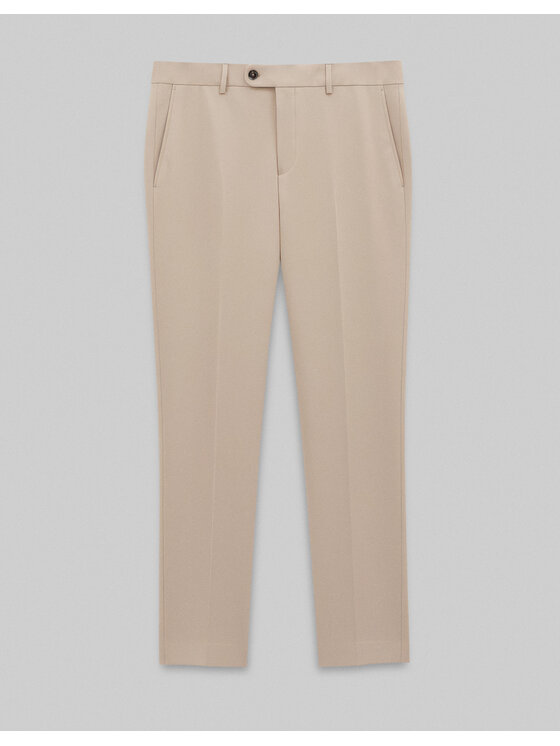 Borgio Borgio Spodnie garniturowe spodnie_lido_02_bz_sf+ Beżowy Slim Fit