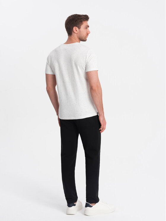 Ombre Ombre T-Shirt OM-TSCT-0178 Écru Regular Fit