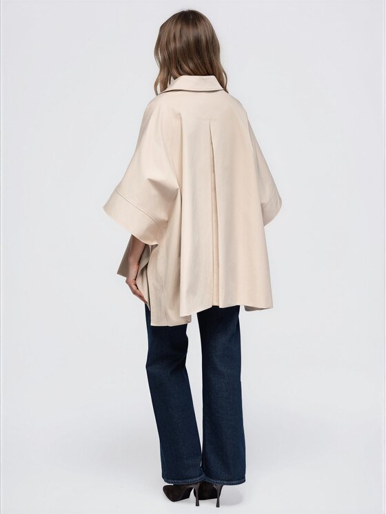 Ombre Ombre Płaszcz przejściowy OW-CT-E0020 Beżowy Oversize