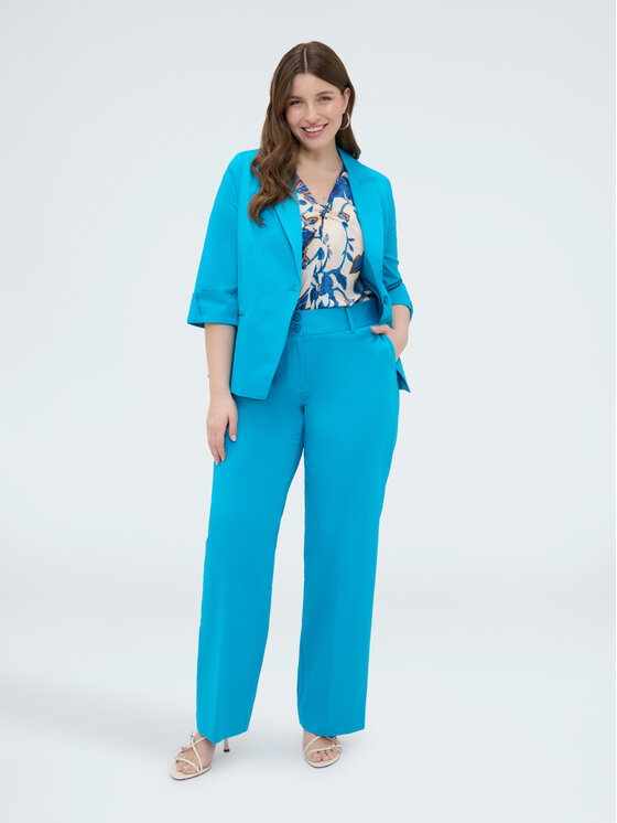 Fiorella Rubino Fiorella Rubino Spodnie materiałowe P008T105261N014 Turkusowy Regular Fit