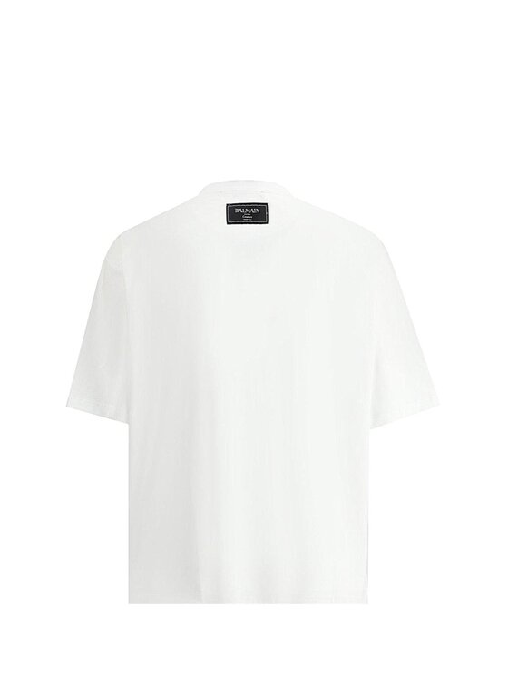 Balmain Balmain T-Shirt EF1EG110G Biały Regular Fit