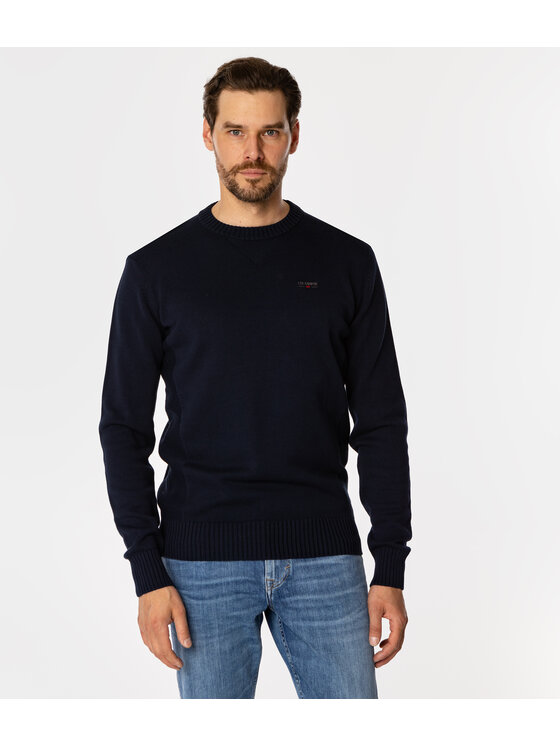 Lee Cooper Lee Cooper Sweter ANDY ORGANIC Granatowy Regular Fit