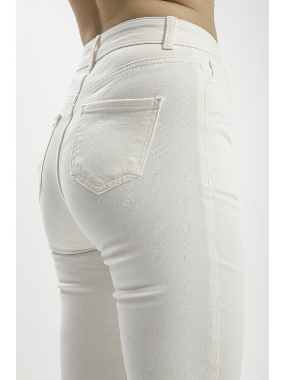Cross Jeans Cross Jeans Jeansy C 4528-029 Biały Flared Leg