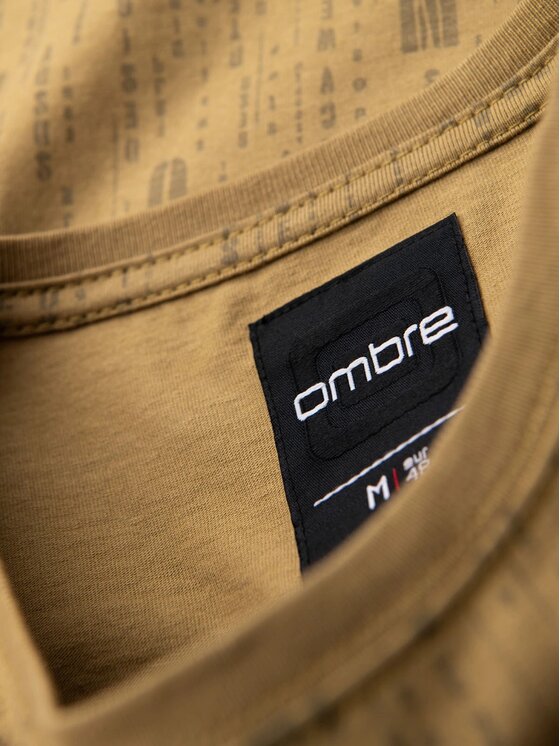 Ombre Ombre T-Shirt OM-TSFP-0225 Zielony Regular Fit