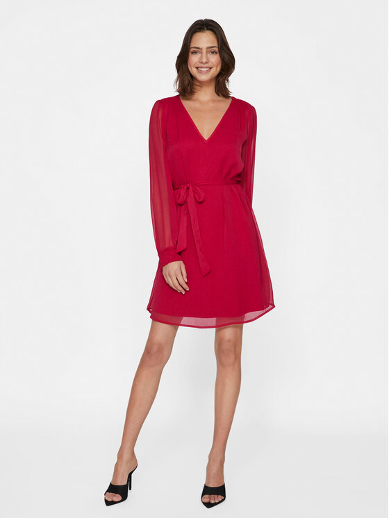 Vila Vila Sommerkleid Falia 14092010 Rot Regular Fit