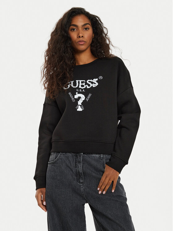 Guess Guess Μπλούζα V4BQ11 KCHX0 Μαύρο Regular Fit