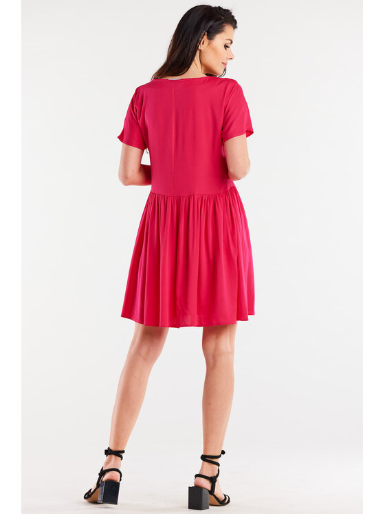 Awama Awama Sukienka letnia A517 Fioletowy Basic Fit