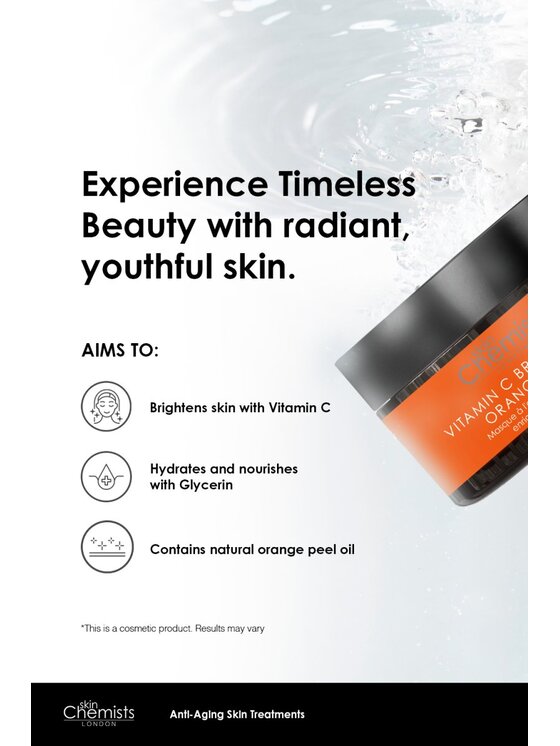 skinChemists skinChemists Rozjaśniająca z witaminą C o smaku pomarańczy Maska do twarzy