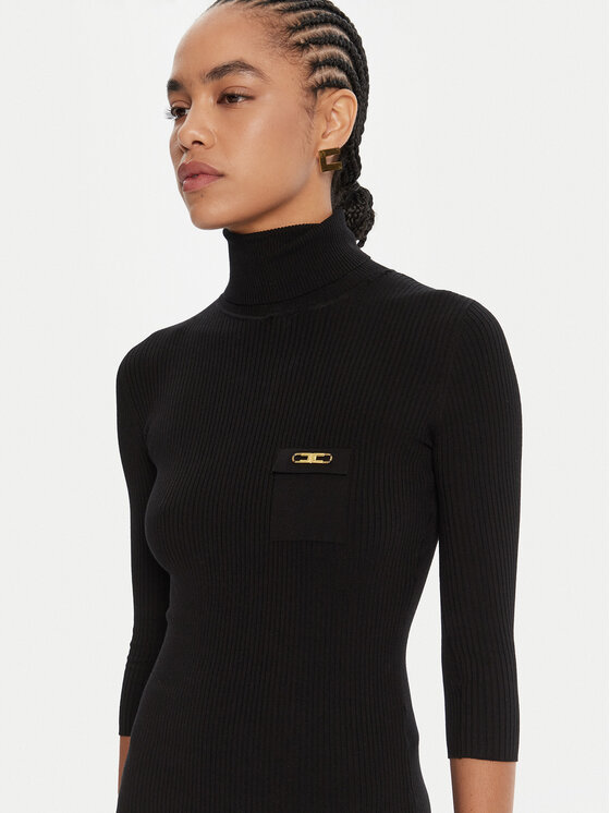 Elisabetta Franchi Elisabetta Franchi Džemper haljina AM-23B-56E2-V390 Crna Slim Fit