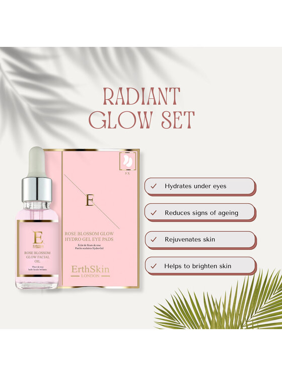 Erthskin London Erthskin London Rozświetlający do twarzy Rose Blossom + płatki pod oczy Olejek