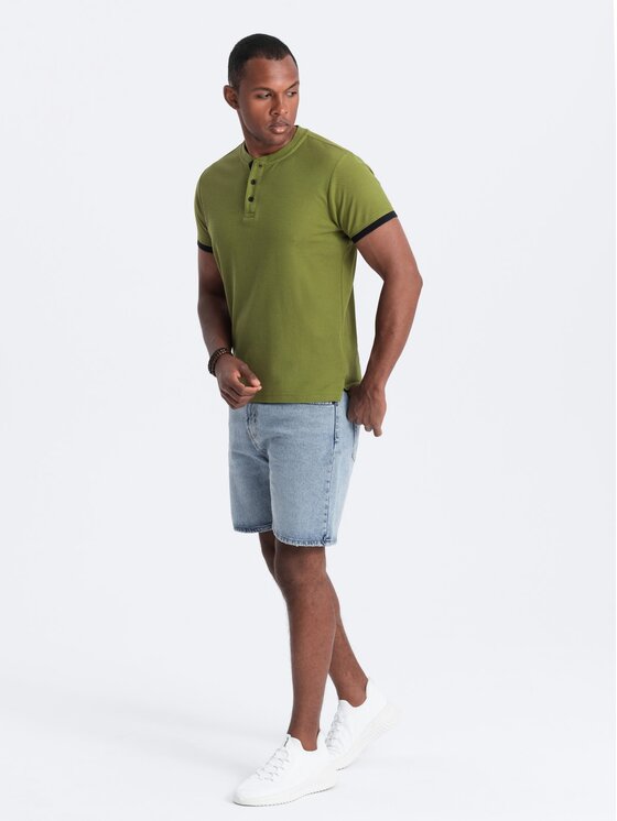 Ombre Ombre T-Shirt OM-TSCT-0156 Khaki Regular Fit