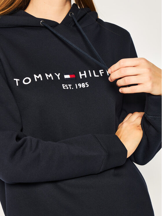 Tommy Hilfiger Tommy Hilfiger Džemperis ar kapuci Ess WW0WW26410 Tumši zils Regular Fit