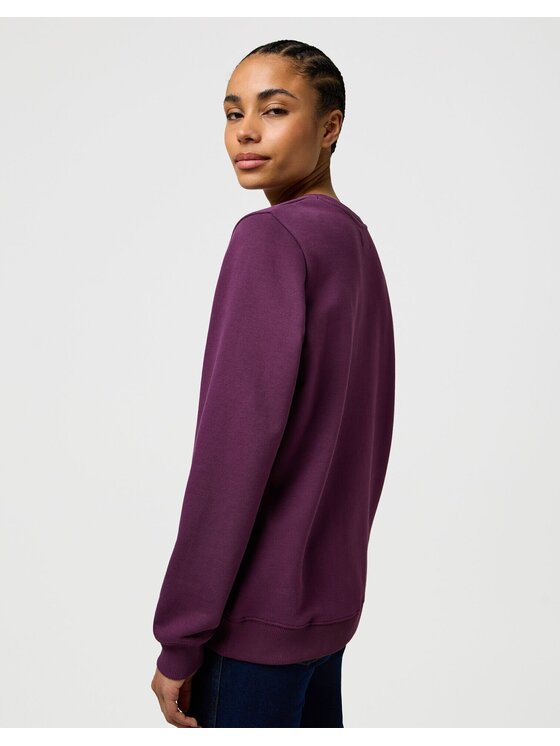 Wrangler Wrangler Bluzka REGULAR SWEAT Fioletowy Regular Fit