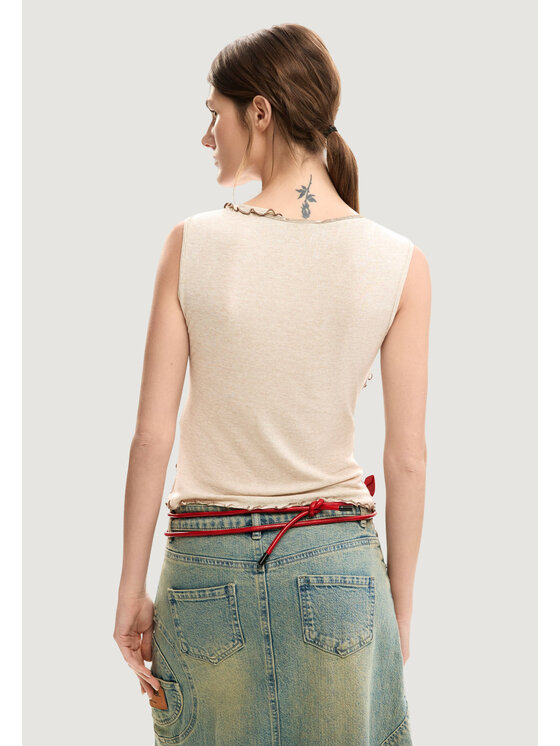 Desigual Desigual Canottiera TS_VILNA Beige Casual Fit