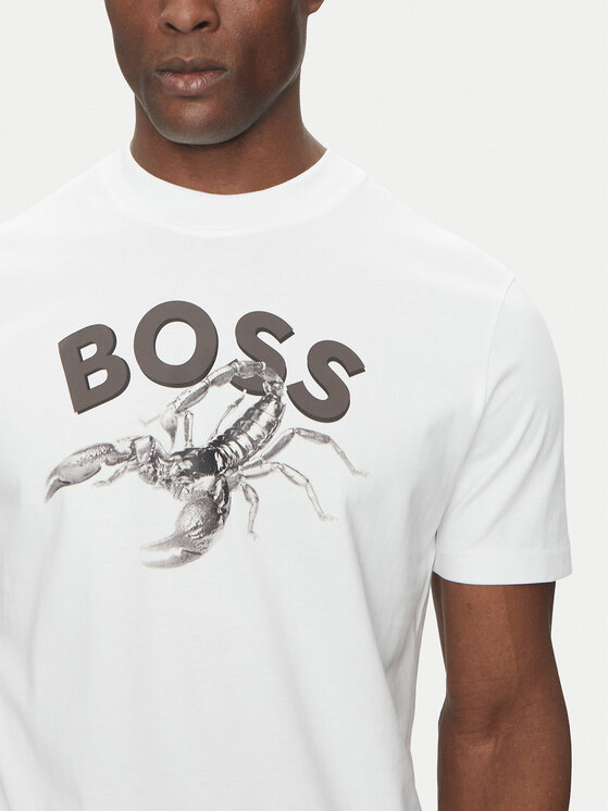 BOSS BOSS Tricou Te_Bossfish 50539196 Alb Regular Fit