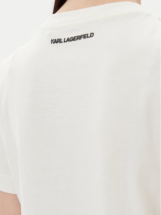 KARL LAGERFELD KARL LAGERFELD Tricou A1W17128 Écru Regular Fit