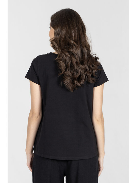 Deni Cler Milano Deni Cler Milano T-Shirt T-DC-T205-F2-10-90-1 Czarny Loose Fit