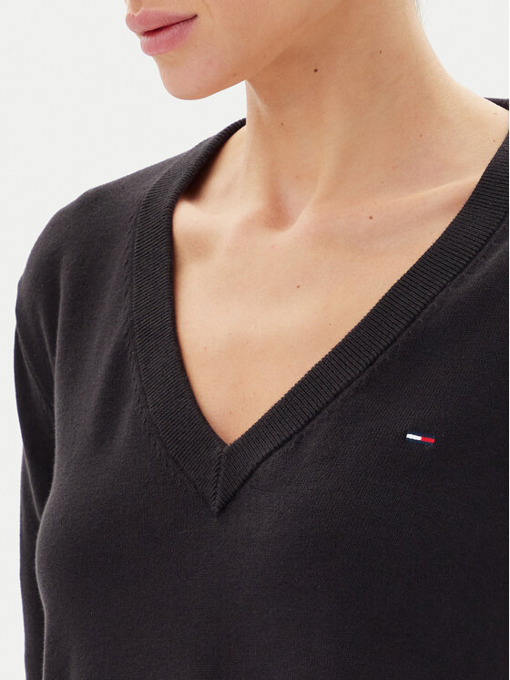 Tommy Jeans Tommy Jeans Pulover Essential DW0DW19888 Negru Regular Fit