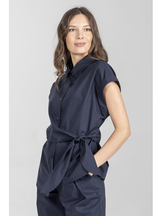 Deni Cler Milano Deni Cler Milano Bluzka T-DC-1227-F2-10-58-1 Granatowy Regular Fit