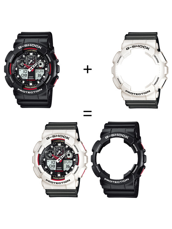 Casio Casio Zegarek SET GA-100-1A4ER + BEZEL 10395292 + PASEK 10467764 Szary