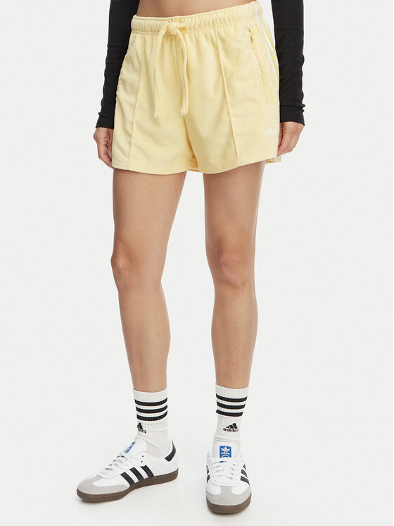 adidas Pantaloni scurți sport Terry Towel Firebird KD1395 Galben Loose Fit