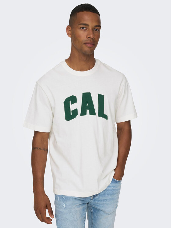 Only & Sons Only & Sons T-krekls 22026375 Balts Relaxed Fit