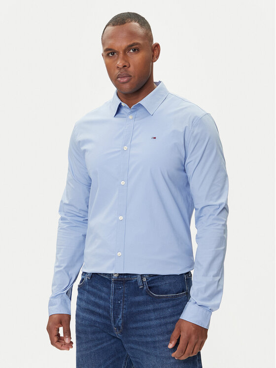 Tommy Jeans Koszula DM0DM04405 Błękitny Slim Fit