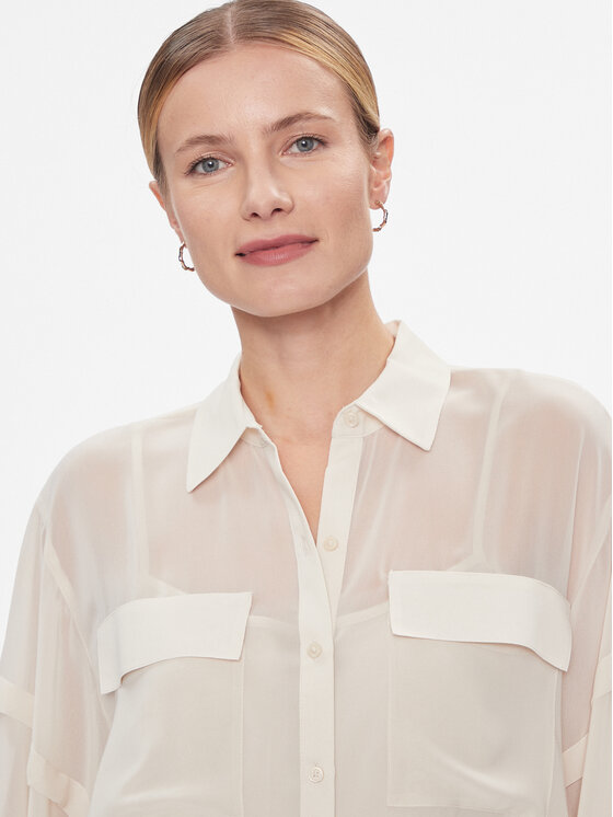 DKNY DKNY Koszula P3KMGV44 Beżowy Relaxed Fit