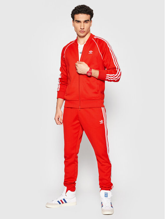 Felpa adicolor Classics H06711 Rosso Regular Fit