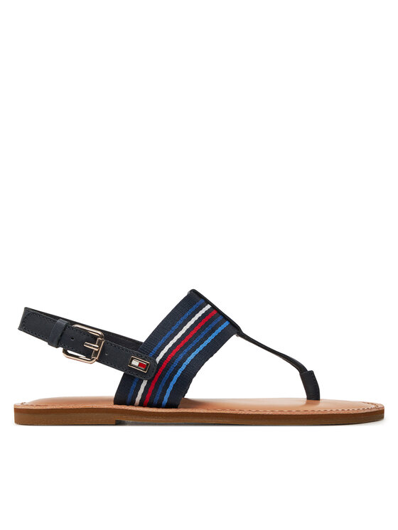 Tommy Hilfiger Sandali Flat Sandal Stripes FW0FW07924 Mornarsko Modra