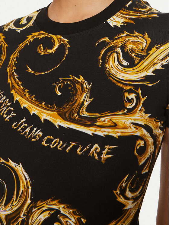 Versace Jeans Couture Versace Jeans Couture Marškinėliai 77HAH608 JS409 Juoda Slim Fit
