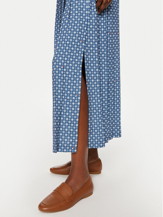 Tommy Hilfiger Tommy Hilfiger Gonna plissettata WW0WW42254 Blu Regular Fit