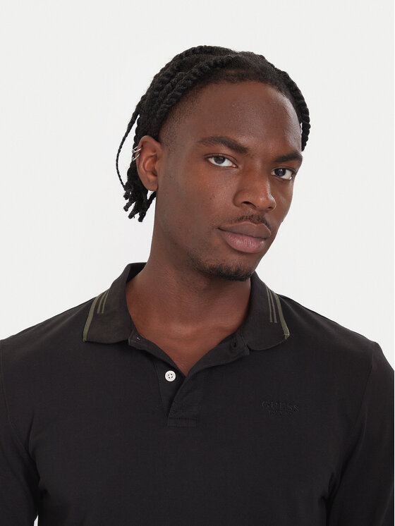 Guess Guess Polo marškinėliai M5BP58 K7O64 Juoda Slim Fit
