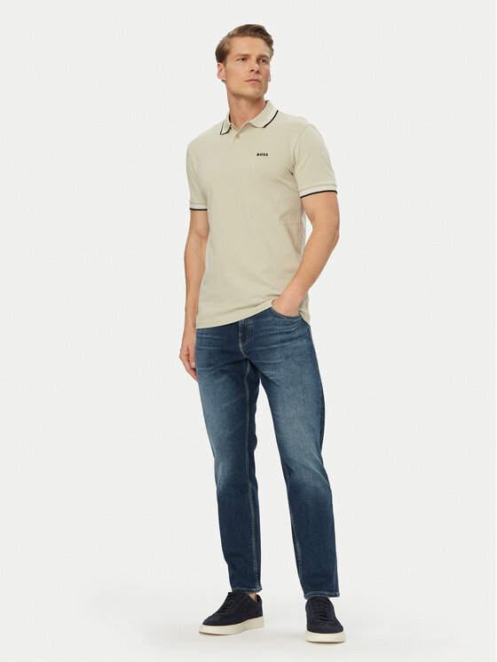 BOSS BOSS Polokošeľa Paul 50506193 Svetlo béžová Slim Fit