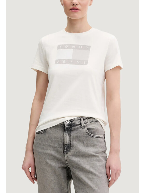 Tommy Jeans Tommy Jeans T-shirt TJW REG TJ FLAG SS T Beige Casual Fit