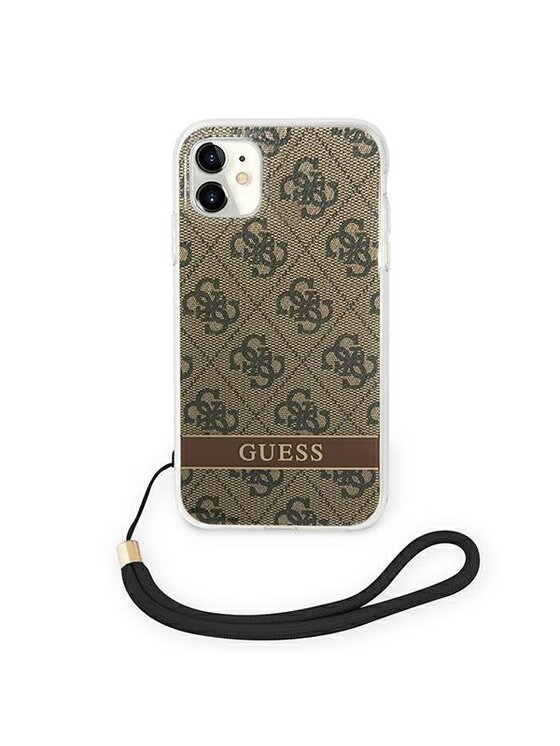 Guess Guess Etui na telefon iPhone 11 Brązowy