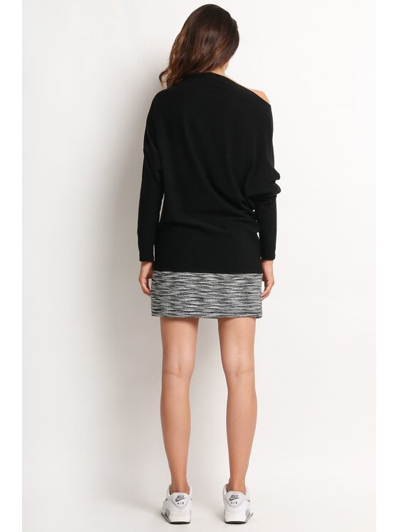 Awama Awama Sukienka dzianinowa A117 Czarny Basic Fit