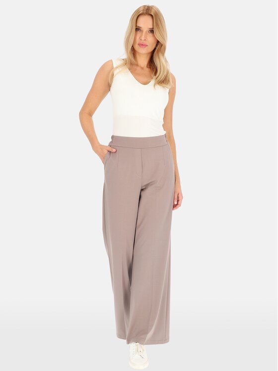Perso Perso Spodnie materiałowe PTE242408F Brązowy Regular Fit