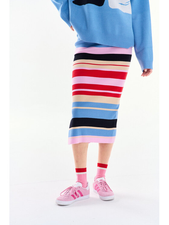 NAOKO NAOKO Spódnica ołówkowa Candy Skyline Czerwony Regular Fit
