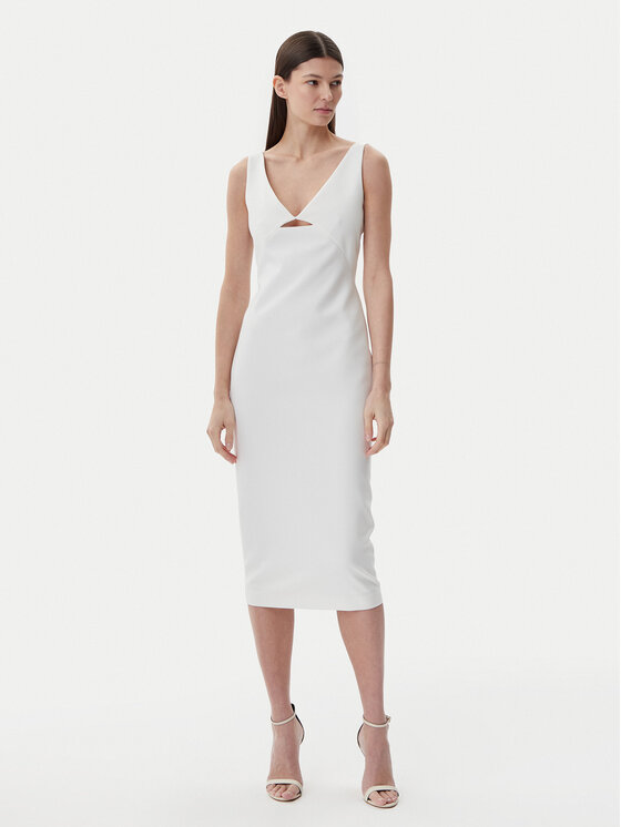 HUGO HUGO Koktel haljina 50537626 Bijela Slim Fit